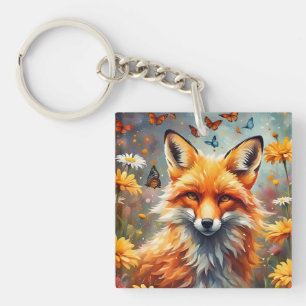 Porte-clés Renard dans la prairie