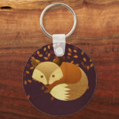 Porte-clés Renard d'automne mignon (Recto)