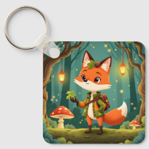Porte-clés Renard de dessin animé fantaisiste mignon