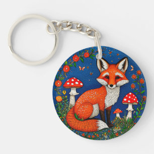 Porte-clés Renard de dessin animé mignon
