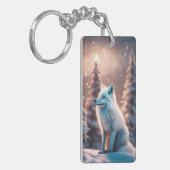 Porte-clés Renard d'hiver souriant (Devant gauche)
