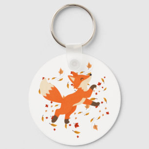 Porte-clés Renard en origami orange en acrylique adorable