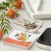 Porte-clés renard et papillon (Devant Droit)