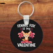 Porte-clés Renard Fennec est mon Valentin Joyeuse Saint-Valen (Recto)