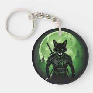 Porte-clés Renard noir en silhouette