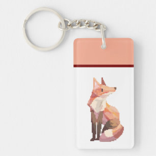 Porte-clés Renard, pixelart, Pixel Art