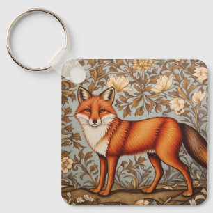 Porte-clés Renard qui marche Inspiré de William Morris