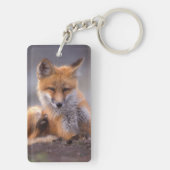 Porte-clés renard roux, Vulpes vulpes, petit se grattant, (Dos)