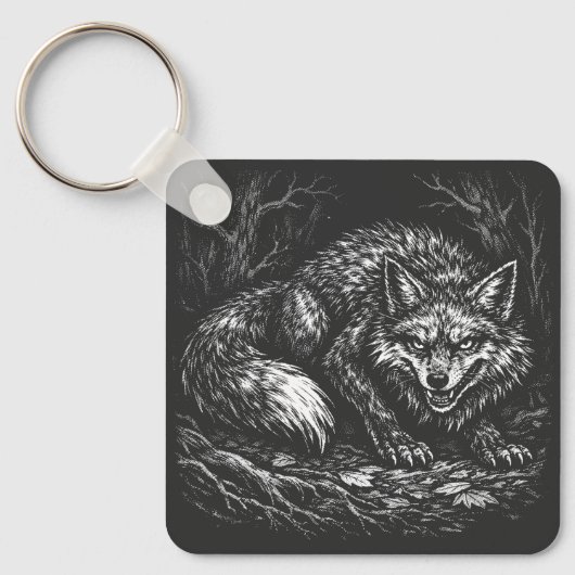 Porte-clés Renard rusé de la forêt — par BurnsInHell (Recto)