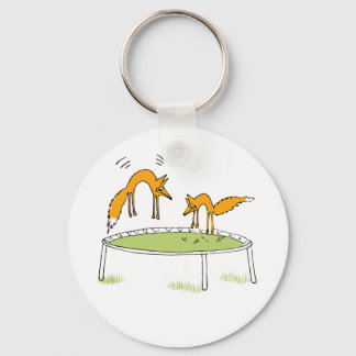 Porte-clés Renards sur Trampoline