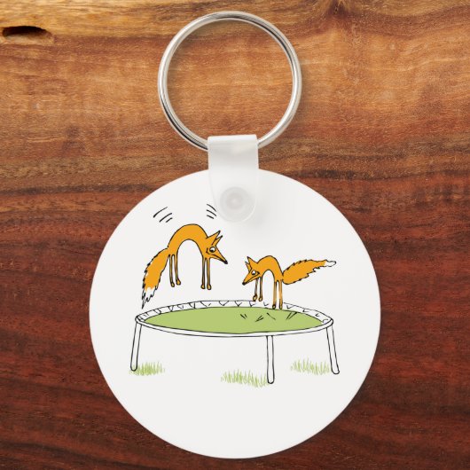 Porte-clés Renards sur Trampoline (Recto)