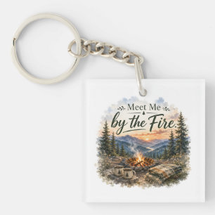 Porte-clés Rencontre-moi près du feu de camp du mont Fire Mou