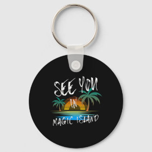 Porte-clés Rendez-vous à Magic Island Rétro Vintage Surfeur O