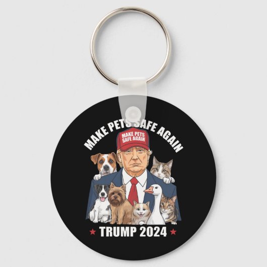 Porte-clés Rendre les animaux en sécurité Trump 2024 Sauver n (Recto)