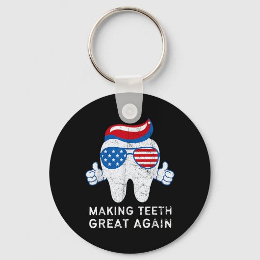 Porte-clés Rendre les dents grandes à nouveau 4 juillet Améri (Recto)