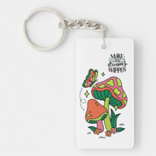 Porte-clés Rendre les rêves possibles   Papillon aux champign