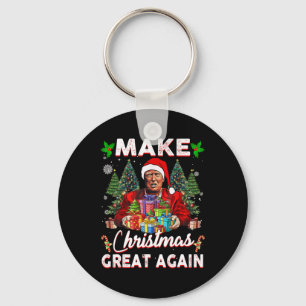 Porte-clés Rendre Noël super à nouveau drôle Père Noël Trump 