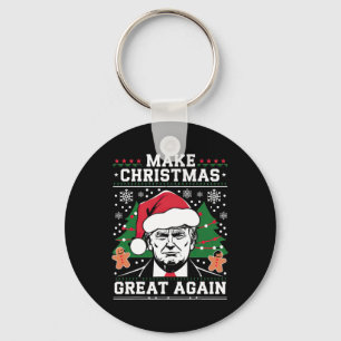 Porte-clés Rendre Noël super à nouveau drôle Père Noël Trump 