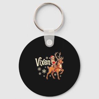 Porte-clés Renne de Noël Vixen pin up fille Père Noël vintage