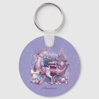 Porte-clés Renne Magique Fantaisiste Violet