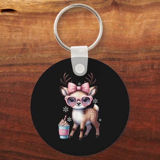 Porte-clés Rennes Boire Chocolat Chocolat Chaud Bougie Femmes (Recto)