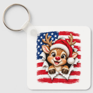 Porte-clés Rennes de Noël américains