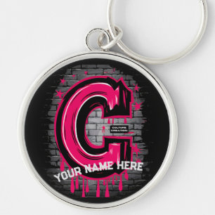 Porte-clés Rep Your Name : Customable Graffiti Letter "C"