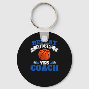 Porte-clés Répète Après Moi Oui Entraîneur Basketball - Bleu