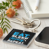 Porte-clés Répéter le hockey du sommeil (Devant Droit)