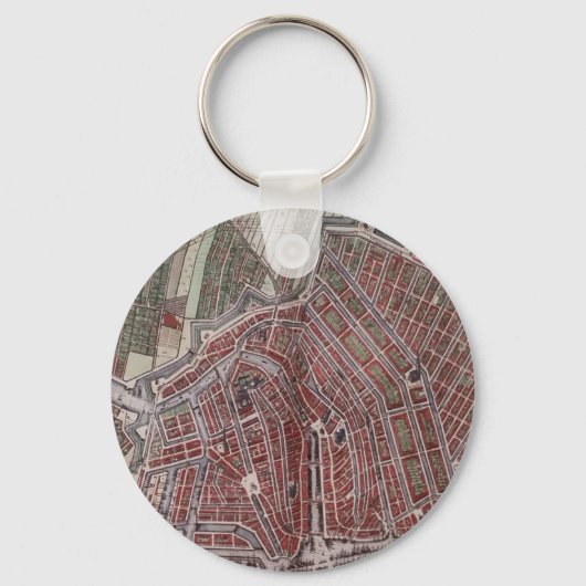Porte-clés Réplique carte de la ville d'Amsterdam 1652 (Recto)