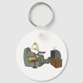 Porte-clés Repos Chien regardant la télévision (Verso)