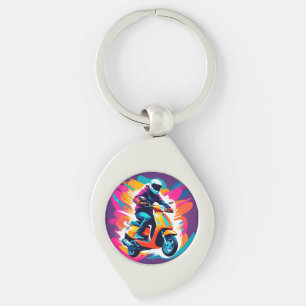 Porte-clés Représentation artistique colorée d'une personne à