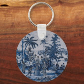 Porte-clés Repro Chinoiserie Delft Carrelage bleu et blanc (Verso)