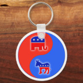 Porte-clés Républicain/Démocrate Yin/Yang (Recto)