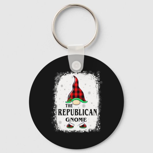 Porte-clés Republican Gnome Buffalo Plaid Matching Family Xma (Recto)