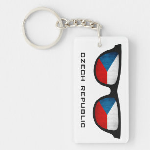 Porte-clés République tchèque Shades texte et couleur personn