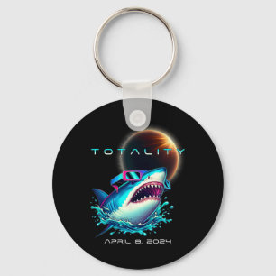 Porte-clés Requin avec lunettes Eclipse Totalité 2024 Sol Drô