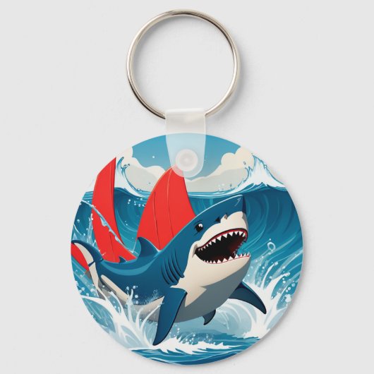Porte-clés Requin dans l'océan (Recto)