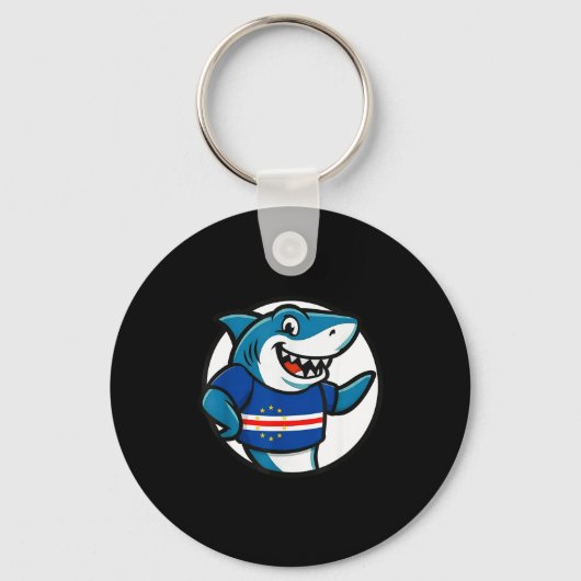 Porte-clés Requin drapeau Cap-Vert drôle Cap-Verdien  (Recto)