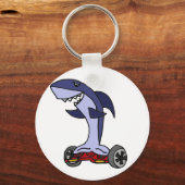 Porte-clés Requin drôle sur le carton rouge (Recto)