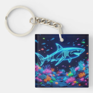 Porte-clés Requin néon coloré