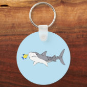 Porte-clés requin tigre grincheux et poisson jaune mignon (Recto)
