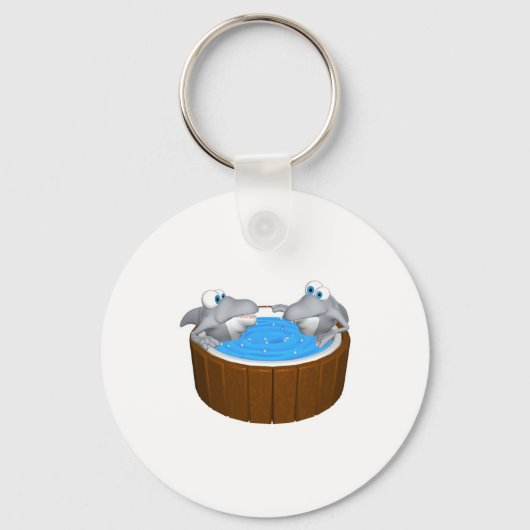 Porte-clés requins dans un bain à remous (Recto)