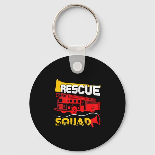 Porte-clés Rescue Squad Lifesaver Fireman Gift Proud Firefigh (Recto)