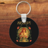 Porte-clés Resist Art Nouveau Mucha Anti-trump Women Feminist (Recto)