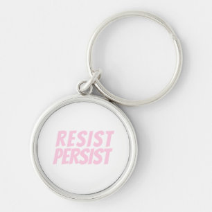 Porte-clés "resist persist" light pink white