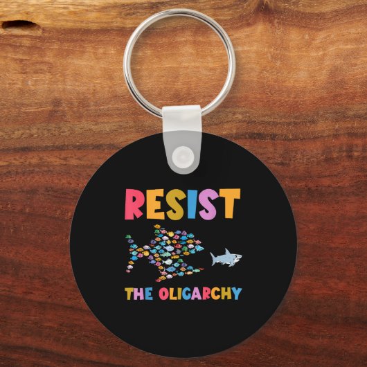 Porte-clés Resist The Oligarchy Funny Fish Anti Trump (Recto)