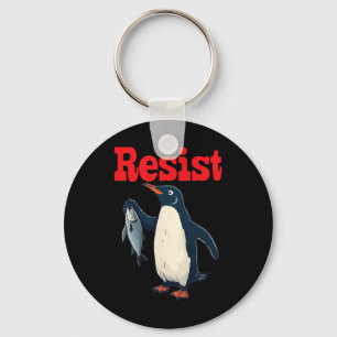 Porte-clés Résister Penguin tenir une manifestation de poisso
