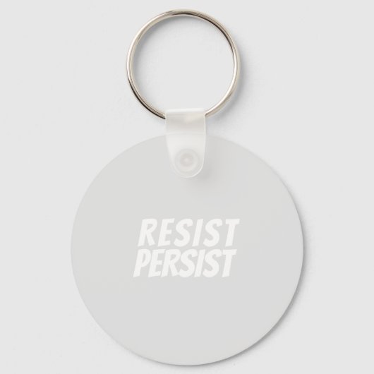 Porte-clés "résister / persister" gris clair blanc - (Recto)