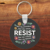 Porte-clés Résistez à une protestation botanique subtile cont (Recto)